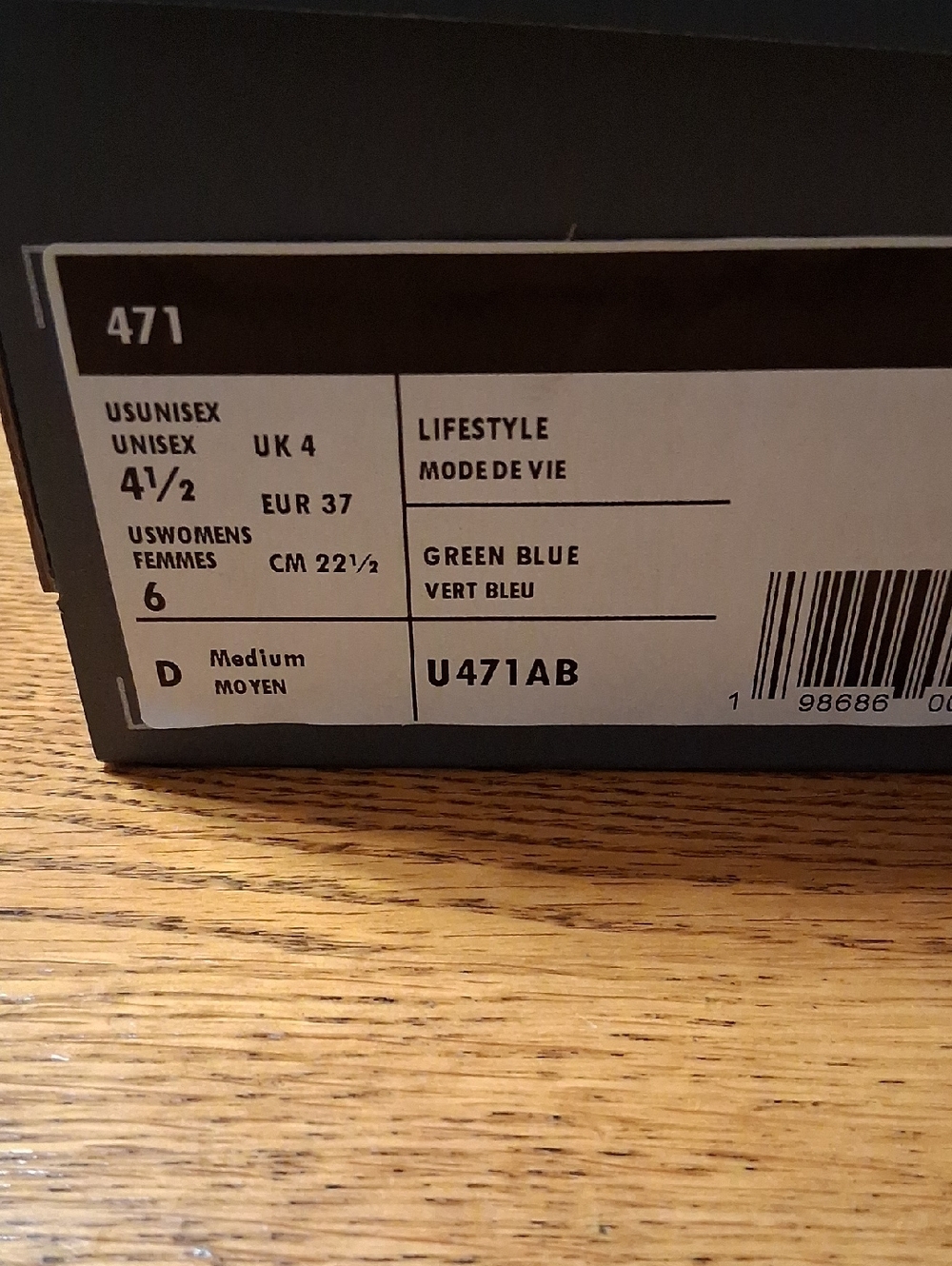 NEW BALANCE US Women 6 SPRUCE UNISEX 4.5 Ice Blue  Sneakers Black Grey NEW 471 - Picture 7 of 8